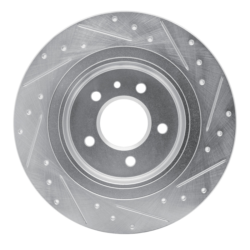 Buick Envision Brake Rotor (1) - Rear Left - R1 Concepts - Drilled & Slotted - Silver - `16-`18